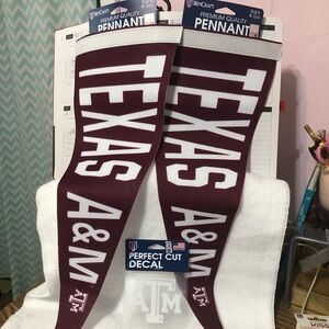 Texas A&M college felt pennant rain vinyl car decal bundle set